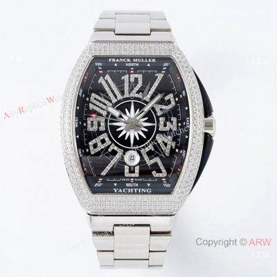 Swiss Grade Franck Muller Vanguard V45 Bust Down watch Black Arabic Markers 44mm